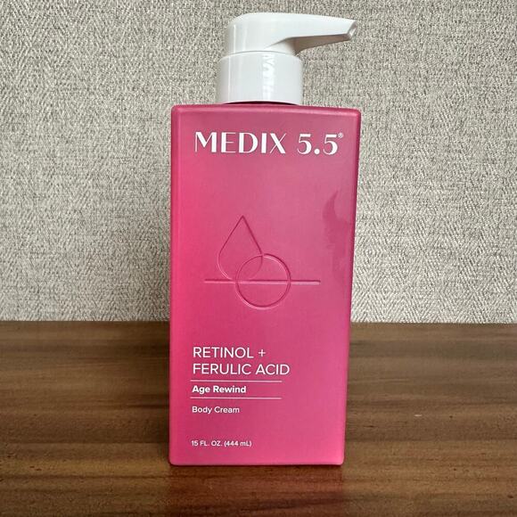 NEW Medix 5.5 Retinol + Ferulic Acid Age Rewind Body Cream 15Fluid Oz. NEW - Picture 1 of 2